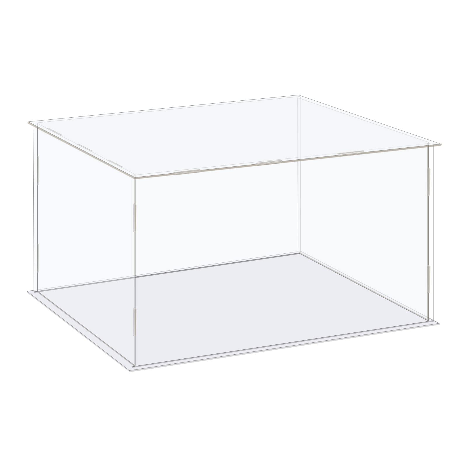 MECCANIXITY Acrylic Display Case Box Clear Dustproof Protection Showcase 14.1x14.1x8.3 Inch for Collectibles Display