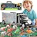 Produktbild Dinosaurier Spielzeug ab 3 4 Jahre Dinosaurier Spiele LKW Autotransporter Spielzeug ab 3 4 5 6 Jahre Junge Mädchen mit 12 Dinosaurier Figuren Tiere & Spielmatte Geschenk Kinderspielzeug ab 3 4 5 Jahre