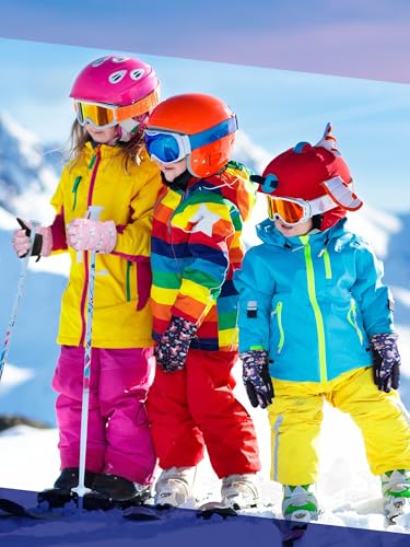 Image of Honoson 2 Pairs Kids Snow Gloves, Winter Waterproof