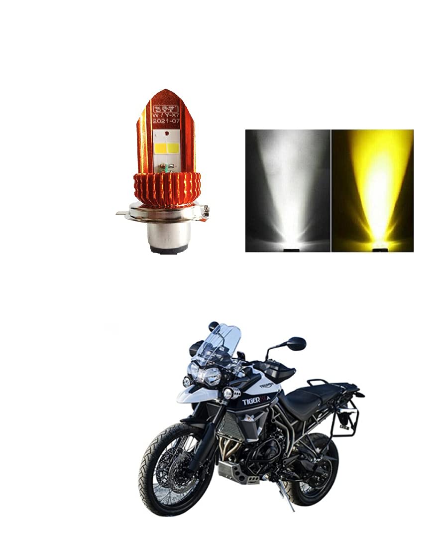PRIKNIK Led Headlight Bulb 30W Two Color White/Yellow Light H4 Lamp Compatible With For Tger 800