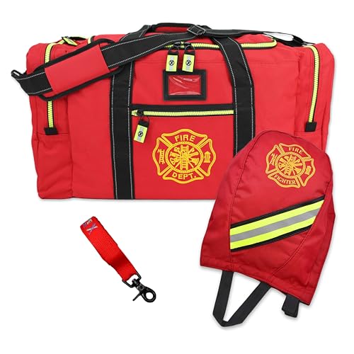 Lightning X Firefighter Turnout Gear Package - Gear Bag SCBA Mask Bag Fire Glove Strap Shoulder Strap (Red)
