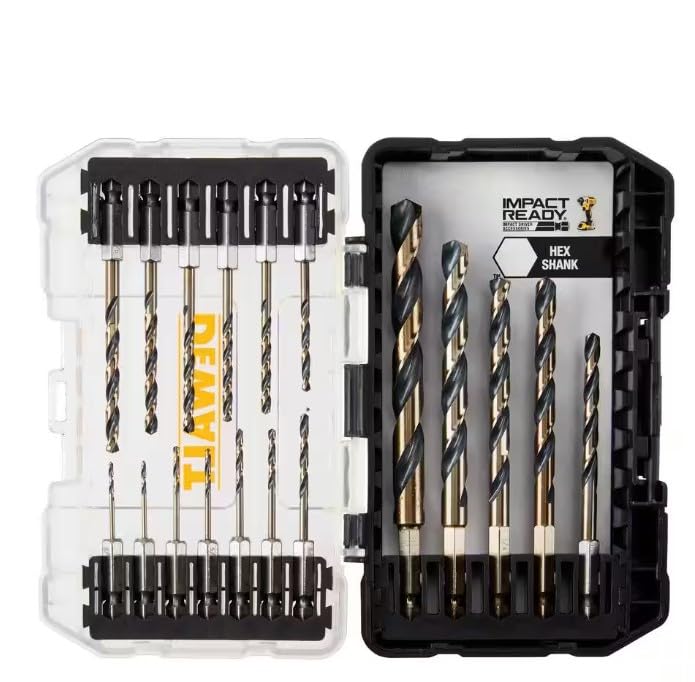 (Similar to stock photo) DEWALT Black and Gold Impact Ready Metal Drill Bit Set (18-Piece)