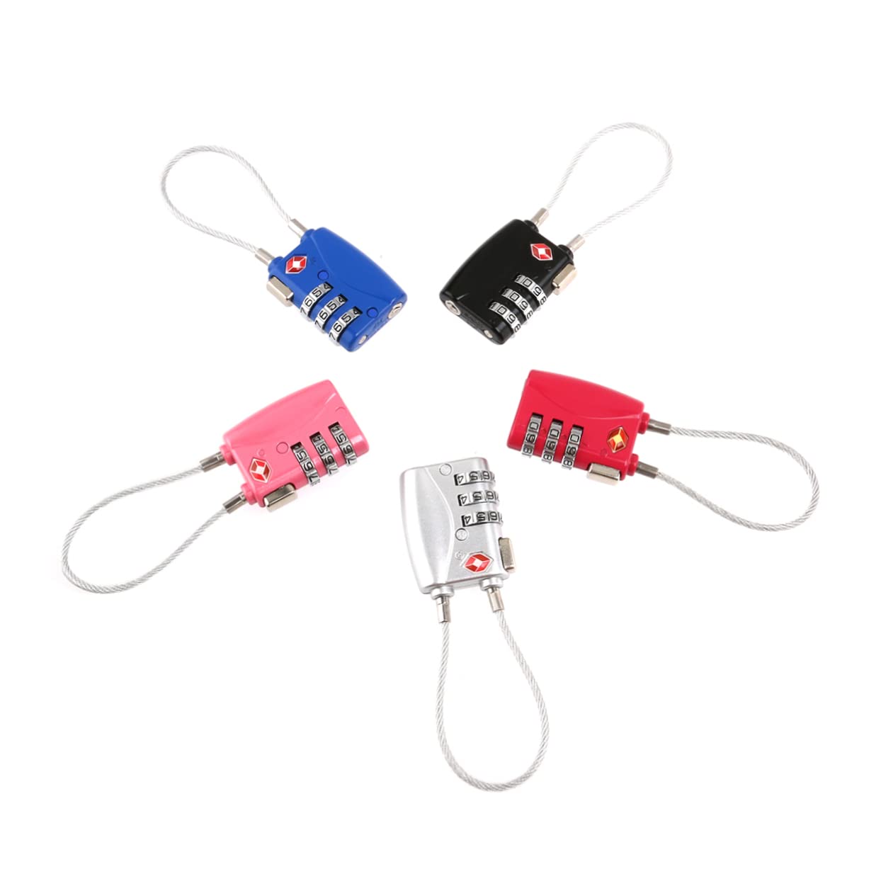OSALADI 6 piezas Candado Tsa Aprobado para Equipaje Combinación de Dígitos Candados de Seguridad Zinc Duradero Colores Negro y Azul para Maletas y Mochilas