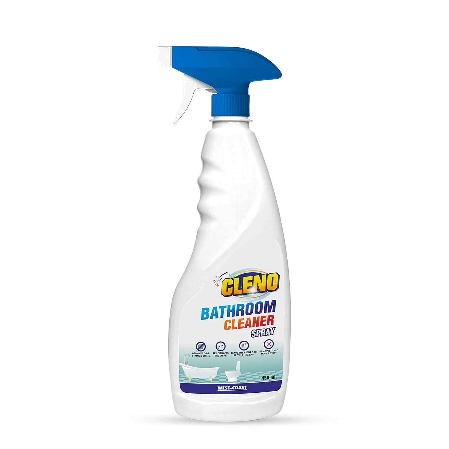 Bathroom Cleaner Spray, Cleans Floor/Hard-Water Stains/Tiles/Washbasin/Grease/Grime/Soap Scum/Chrome Fixtures, Eco-Friendly, 450 ml