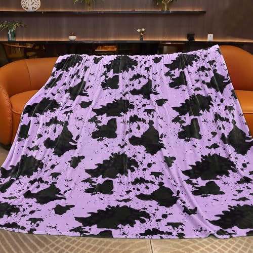 Image of King Size Fleece Blanket for Bed, Oversized Soft Cozy Purple Bed Blanket for Adults Couples, Extra Large Home Room Decor for All Season, 90x108 inches