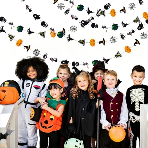 Image of Black-Ghost Witch-Bat Spider Halloween-Garlands Decorations - Panduola