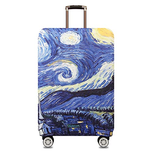 Image of MosaiRudo Thicker Luggage Cover Elastic Suitcase Cover Protector Fits 18-32 Inch Suitcase Travel Accessories, Starry Sky, L, Zipper Closurezipper Closurezipper Closurezipper Closurezipper Closure