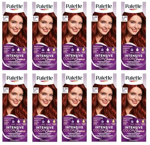 Crème colorante rouge intense Palette 6-88 en lot de 10 boîtes complètes pour cheveux