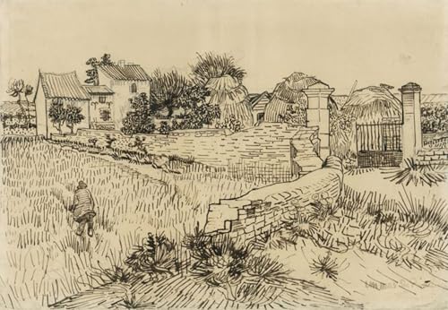 Toile Van Gogh Boerderij en Provence - Poster déco murale 60x90cm pour salon