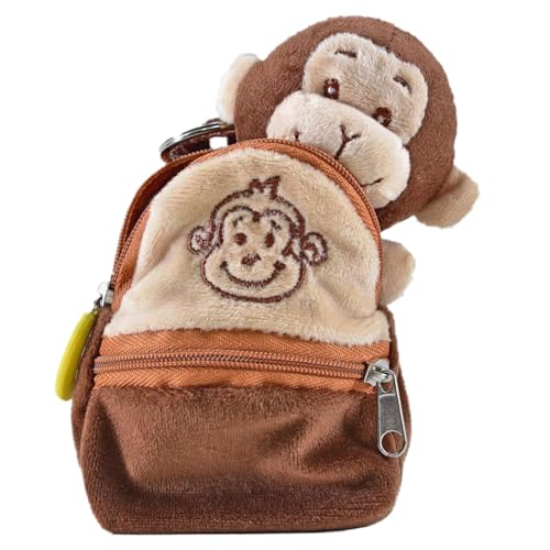 Kögler 75781 - Friends2Go, Plüsch Äffchen Rocky im Plüsch-Rucksack, ca. 12,5 cm groß, niedliches Plüschtier im praktischen Rucksack