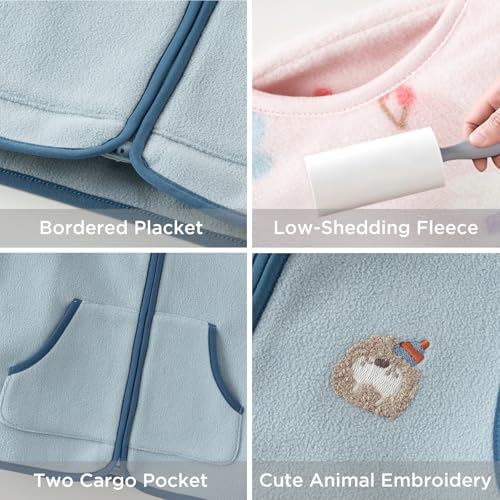 DAVE&BELLA Toddler Vest for Girls Boy, Sleeveless Reversible Sherpa Fleece Vest Fall Winter Button Down Waistcoat Outerwear4