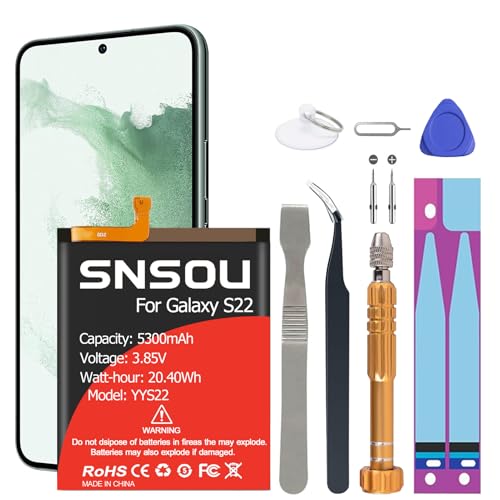 Galaxy S22 Battery, (2024 Upgraded ) 6800mAh EB-BS901ABY Li-Polymer Battery Replacement Compatible with Galaxy S22 5G SM-S901U SM-S908B, SM-S908B/DS, SM-S908U, SM-S908U1 with Screwdriver Tool Kit