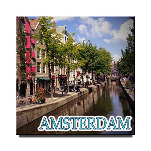 Imán Refrigerador Cuadrado Amsterdam 2.3x2.3 Pulgadas miniatura 1