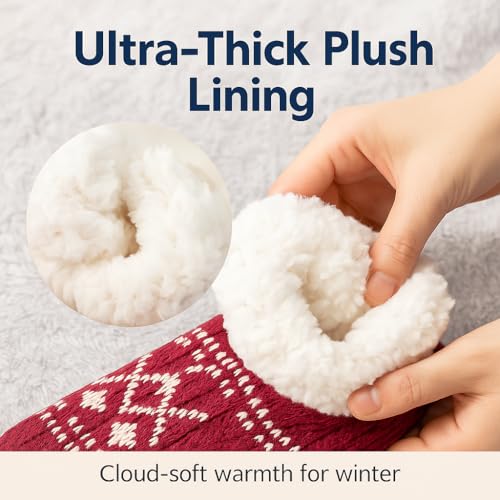 Ultra-thick Cashmere Slipper Home Socks with Gift Pouch, Cozy Plush Non-Slip Fluffy Warm Winter Home Socks for Women & Men3