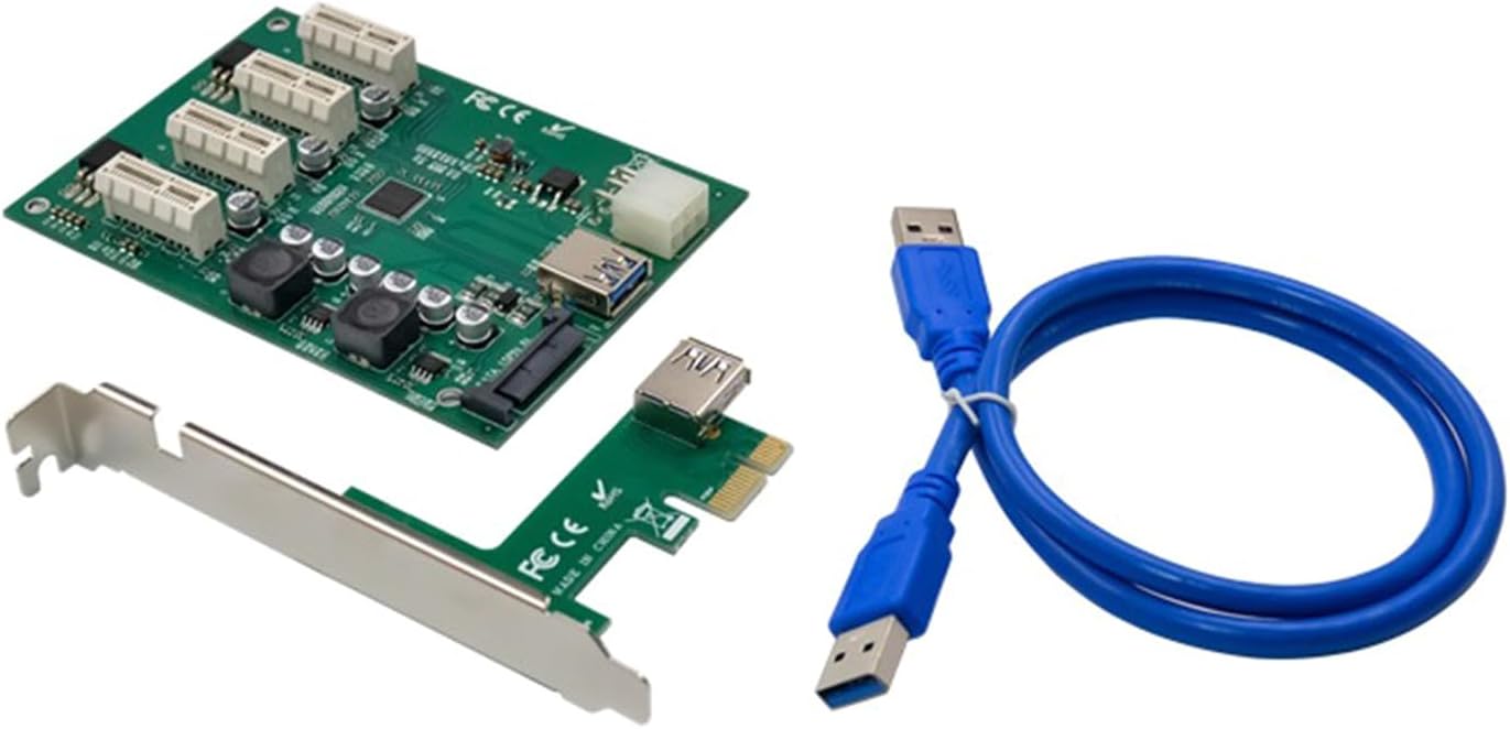 PCIe to PCI-E 4 Ports Desktop Extended Card 1X USB Extender Board Desktop PCIe Converter ASM1184E