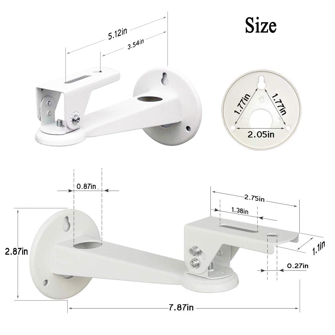 Mini Projector Wall Mount Length 7.9" Rotation 360° Tilt 60° Load 7.8