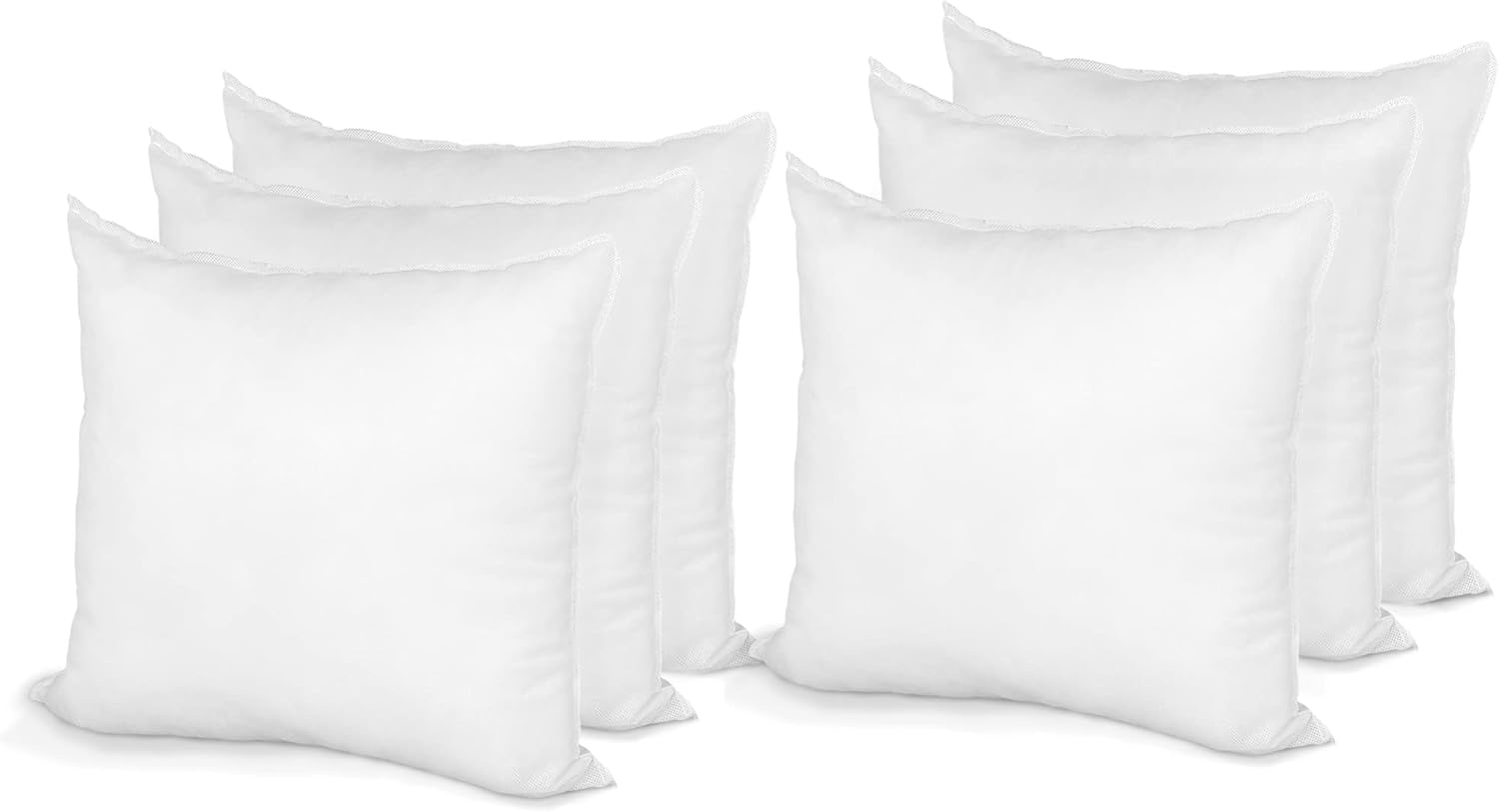 Pillow Insert 18" x 18" Polyester Filled Standard Cover (6 Pack