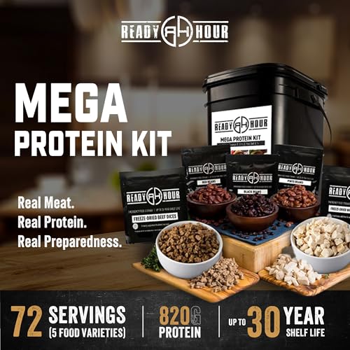 Ready Hour Mega Protein Kit with Real Freeze-Dried Meat (72 Servings), Freeze-Dried Chicken and Beef, Survival Food Storage, Emergency Preparedness, Emergency Prepper Kit, 30-Year Shelf Life Food - Image 3