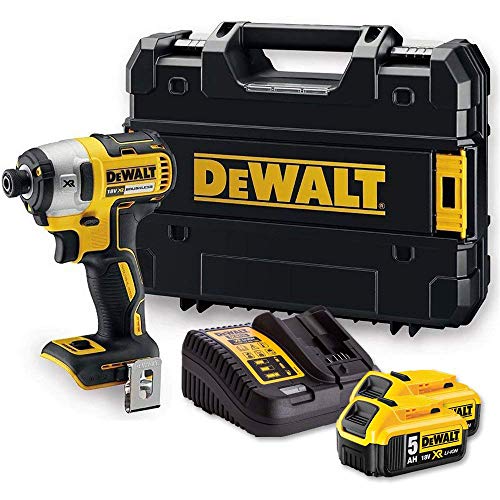 Dewalt DCF887 18V XR Brushless Impact Driver + 2 x 5ah Batteries, Charger & Case