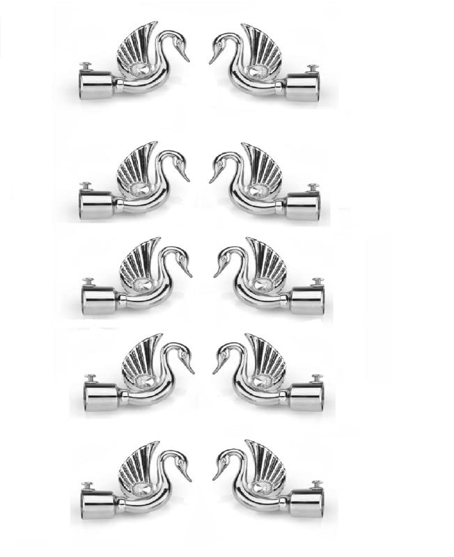 Curtain Bracket Stainless Steel/Without Support/Home décor/ Curtain Bracket Chrome Finish/Curtain Knob/Premium Quality*/1 Inch Rod Pocket/Curtain Accessorise/(Pack of 10)