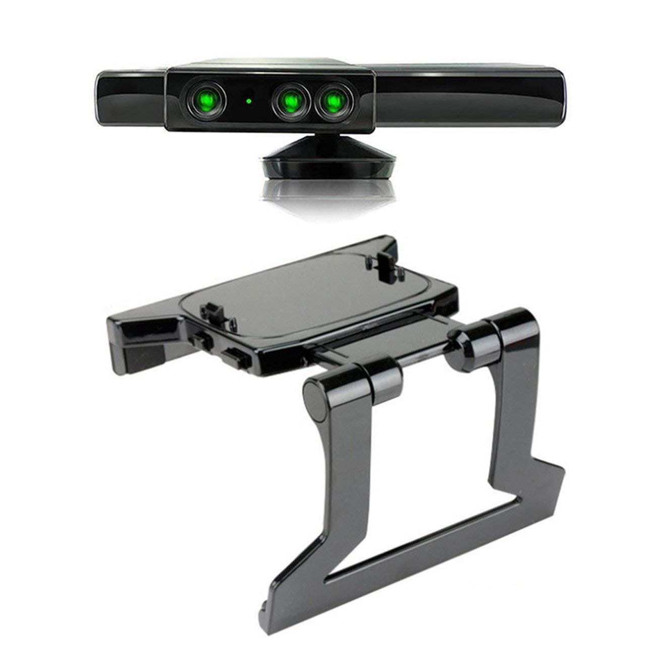 eWINNER Durable Plastic TV Clip Clamp Mounting Stand Holder for Microsoft Xbox 360 Kinect Sensor (Black)