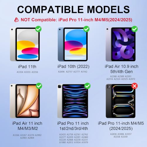 Image of WIWU iPad Air M3 11 inch Keyboard Case Magnetic Detachable Backlit White | for iPad Air 11 inch(M2 /M3 /M4) 11th /10th Air 5 /4th Pro 11 inch4 /3 /2 /1 Adjustable Stand Touchpad No Lag Sleep Mode Removable Case