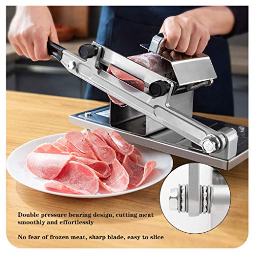 ZWB Allesschneider Brotschneidemaschine Manueller Fleisch Chopper Slicer, Edelstahl Gefrierfleischschneider Rindfleisch… – Bild 3