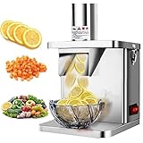 250 W elektrischer Gemüsewürfelschneider für Gewerbe, automatischer Obst- und Gemüsewürfelschneider mit 6/8/10/12/15 mm Würfelformen, elektrischer Zwiebelwürfelschneider, für Zuhause/gewerblich