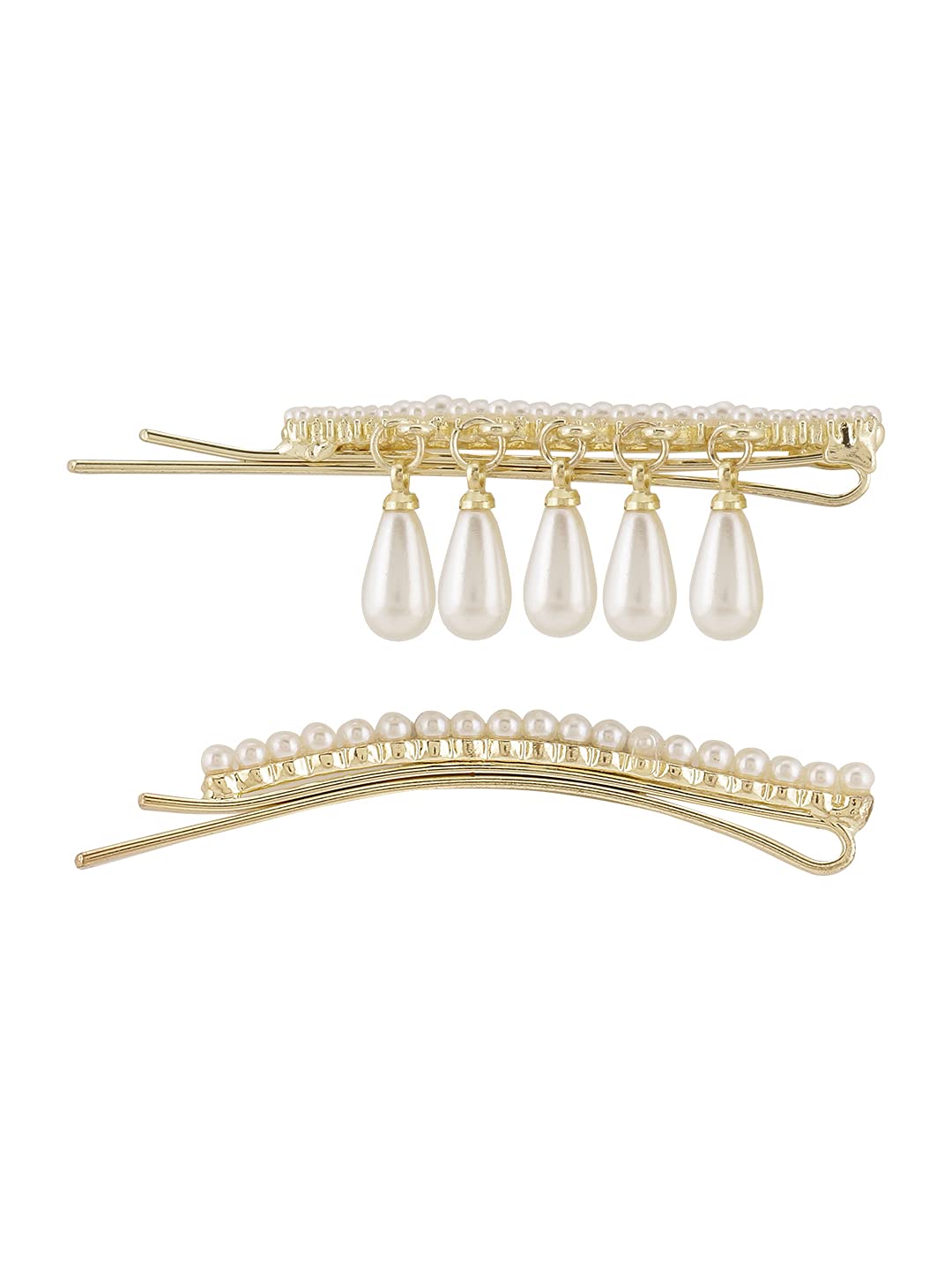 3pc Stylish Bow Tie Pearl Hair Pin Bobby Clips