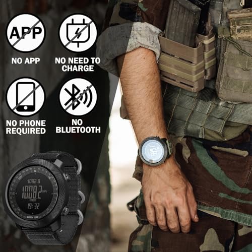 NORTH EDGE Apache-46 Digital Sports Watches for Men Military Watches with Compass, Temperature, Steps Tracker, Sport Tactical Survival Features