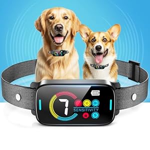 Collar ultrasónico para perros grandes, medianos y pequeños, collar de entrenamiento automático antiladridos con pitido y vibración, collar de control de ladridos impermeable recargable con 7 niveles