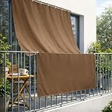 Tenda da Sole Tinta Unita per Esterno con Occhielli in Metallo | Telo Ombreggiante a Caduta per Balconi Resistente Lavabile Marrone 140x250cm
