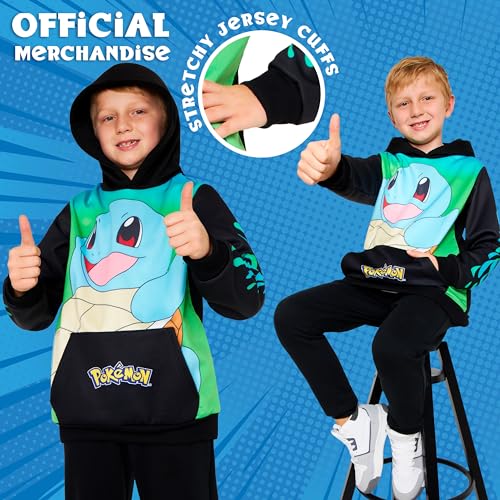 Image of Pokemon Hoodie for Boys & Teens Hooded Sweatshirt Warm Anime Pikachu Sweater