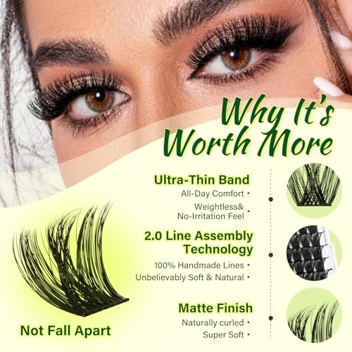 Image of KEYYOU Lash Clusters Kit Thick Lash Extension Kit Volume for Dramatic Glam
