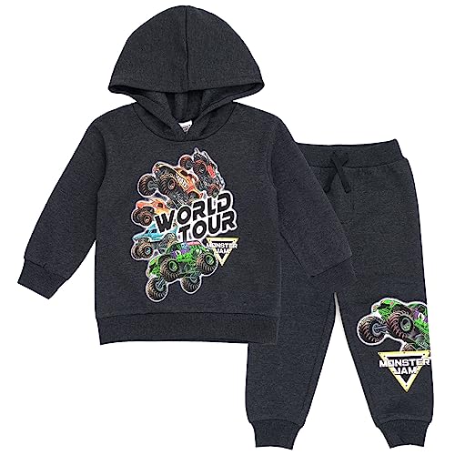 Image of Monster Jam Boys' Graphic Fleece Hoodie and Jogger Set Toddler to Big Kid