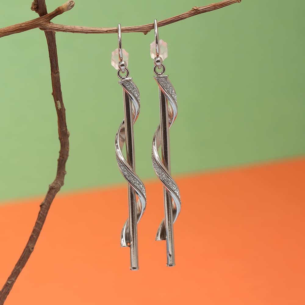 Charmsy 925 Sterling Silver Infinity Knot Twist French Wire Drop Dangle Earrings for Women - Image 5