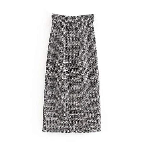 Tailleur Casual da Donna Check Gonna Abito Doppio Petto Giacca Corta da Donna Slim Gonna Dritta in Due Pezzi