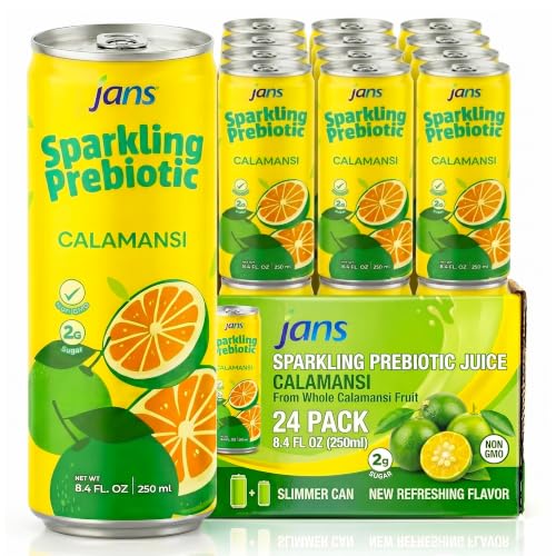 Image of Jans Sparkling Prebiotic Soda Beverage, Calamansi, 8.4 Fl Oz, 24 Pack