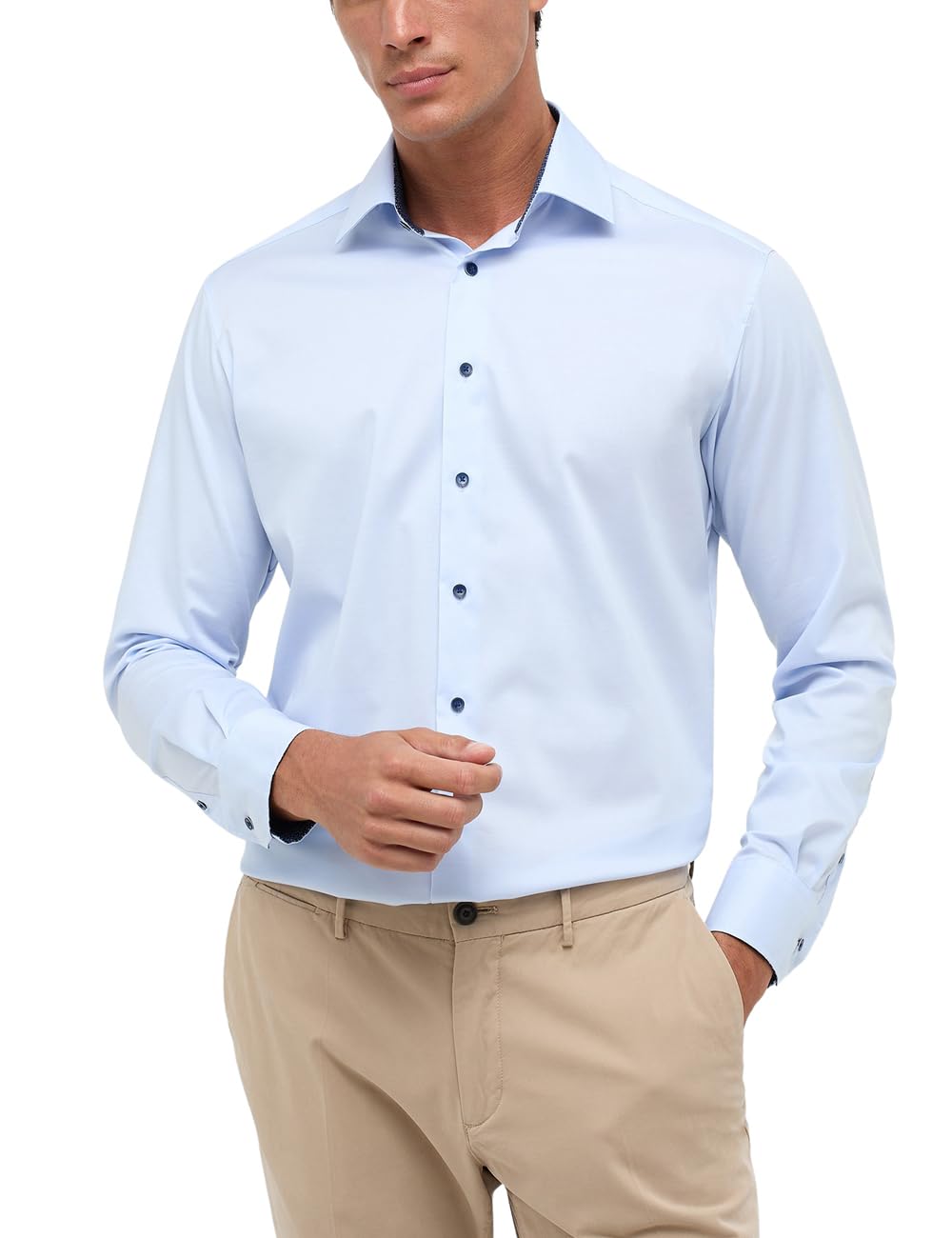 ETERNA Men's Original Slim Fit Shirt, Light Blue
