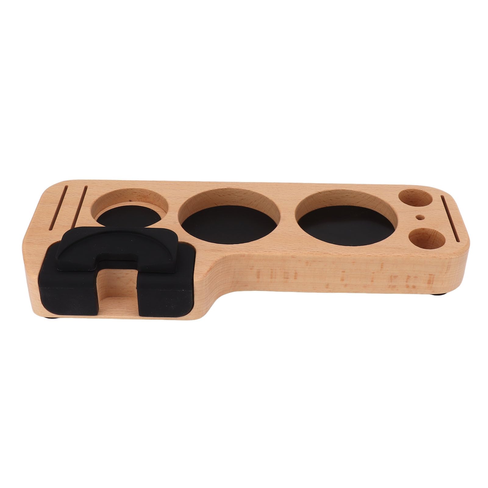 Estación de manipulación de café, soporte de manipulación de filtro de café de agarre cómodo de haya con almohadillas para hacer café (51 mm/2 pulgadas)