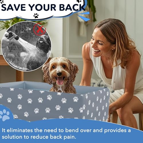 GT GETCO TECH Hundebadewanne und badewanne faltbar zum Baden, Duschen und Pflegen, Hundepool für Zuhause mit viel Platz, geeignet für kleine, mittlere und große Haushunde, für drinnen und draußen
