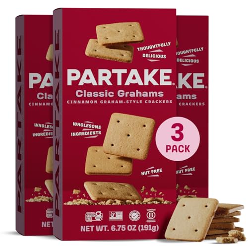 Gluten Free Partake Graham Crackers - Vegan - Free From the Top 9 Allergens Including Dairy, Wheat,...