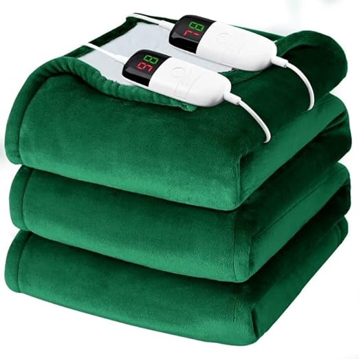 BOMOVA Heated Electric Throw Blanket - 50" x 60" Heating Blanket with 10 Heating Levels & 8 Hours Auto Off, Warm Flannel Blanket with Over-Heat Protection, for Women, ETL & FCC Certified