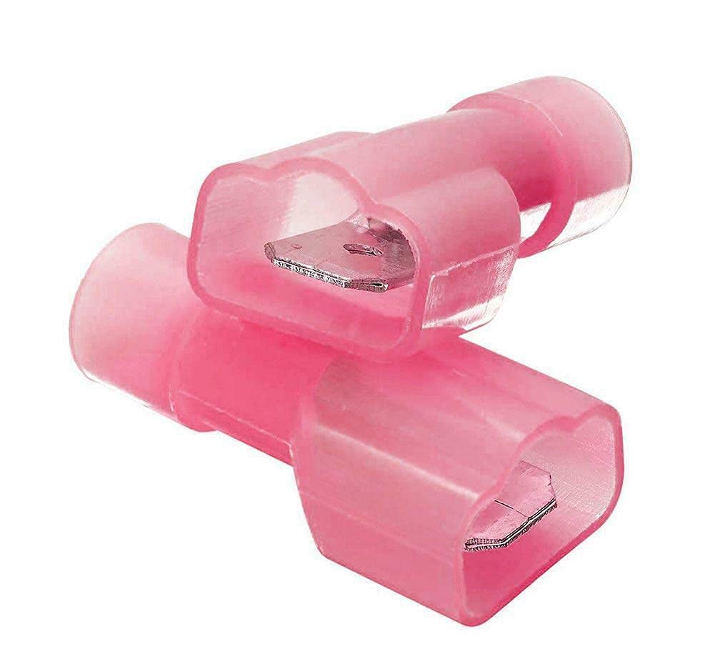 100 PCS 22-18 Gauge Nylon Fully Insulated Male Spade Wire Crimp Quick Disconnects Wire Terminal Connector .250