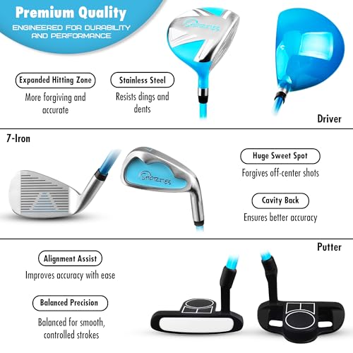 Junior Golf Club Set with Stand Bag for Kids 34–38 Inches