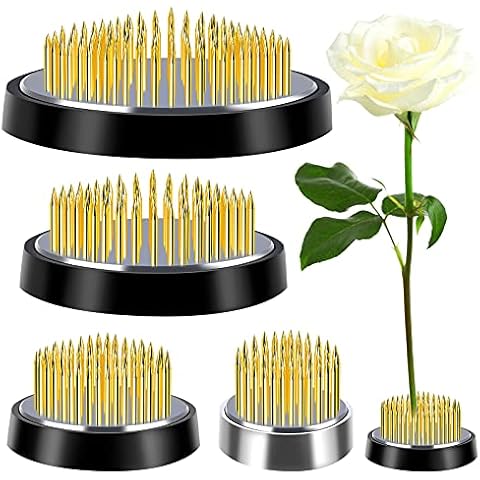 4 Pcs Flower Frogs Kenzans Round Floral Pin Frogs Flower Arranger Frog Floral Arrangement Pin Frog Holder Fixed Tools Japanese Flower Holder with Rubber Gasket for Flower Arrangement,Plant Fixation Cover