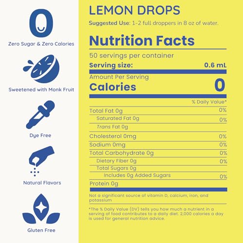 Image of Allways Drops Lemon Water Enhancer | Sugar Free | 50 Servings