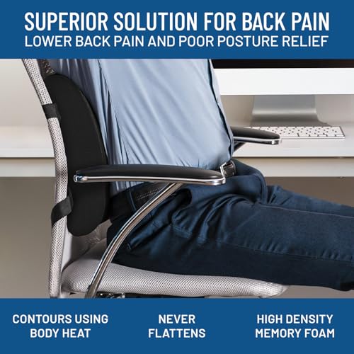 Everlasting Comfort The Original Lumbar Support Pillow - Improves Posture, Promotes Back Pain Relief - Superior Office Chair Back Support for Gaming and Desk Chairs - Lumbar Pillow for Car, Couch - Image 6