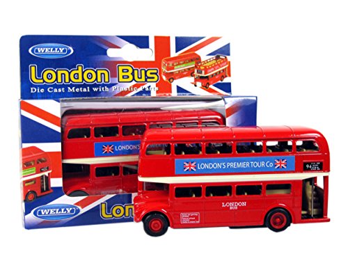 Autobus a due piani di londra double decker rosso in metallo pressofuso e parti di plastica