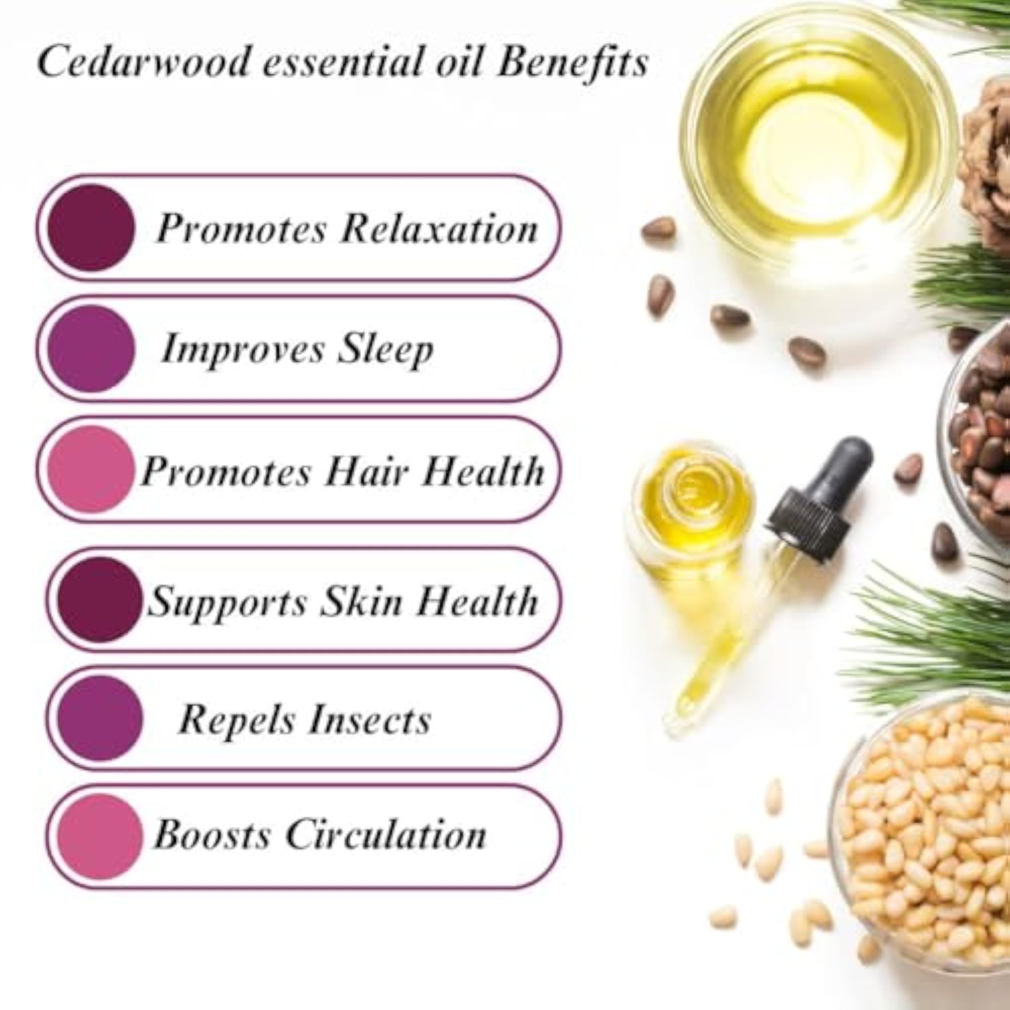 Cedarwood Essential Oil for Relaxation and Skin Care, 15ml